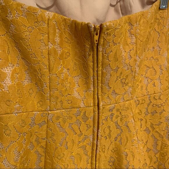 Keepsake The Label Every Way Golden Yellow Strapless Lace Mini Dress Size XS - Picture 12 of 16